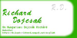 richard dojcsak business card