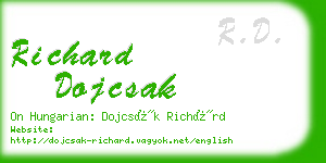 richard dojcsak business card